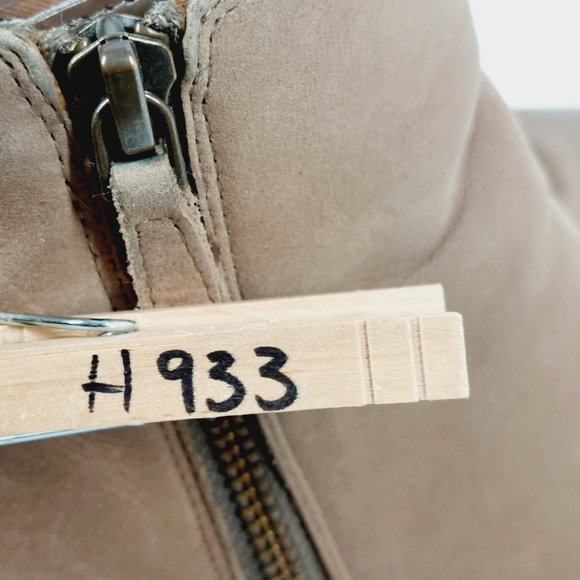 Trolley Brown Tan Leather Side Zippers Block Heel Ankle Boots H933 - Picture 12 of 12